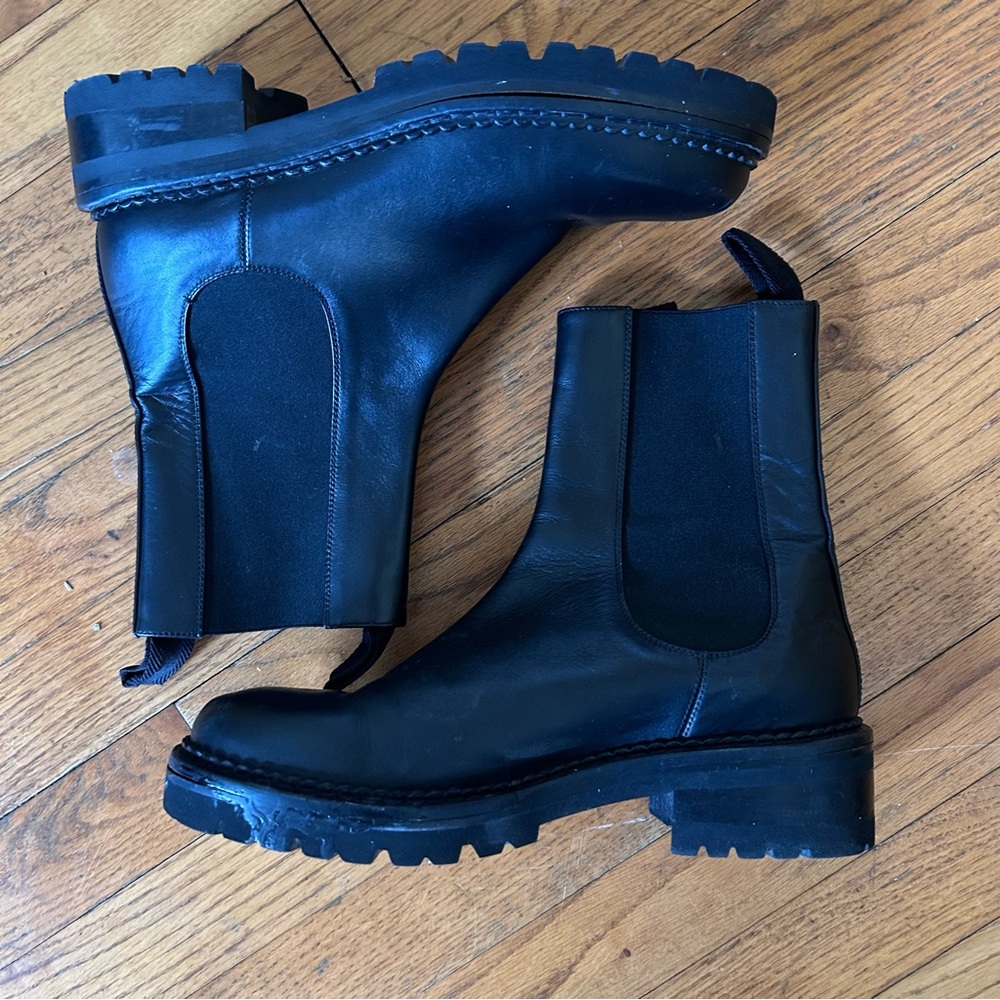 ME + EM Chunky Chelsea Boot Italian Leather in Black Size 39 1/2 (US 9.5) - Picture 3 of 7